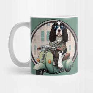 Super Cool English Springer Spaniel on a Vespa! Mug